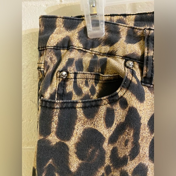 SOLD!!! Tripp NYC vintage goth punk 2000’s leopard print skinny jeans - Picture 4 of 7